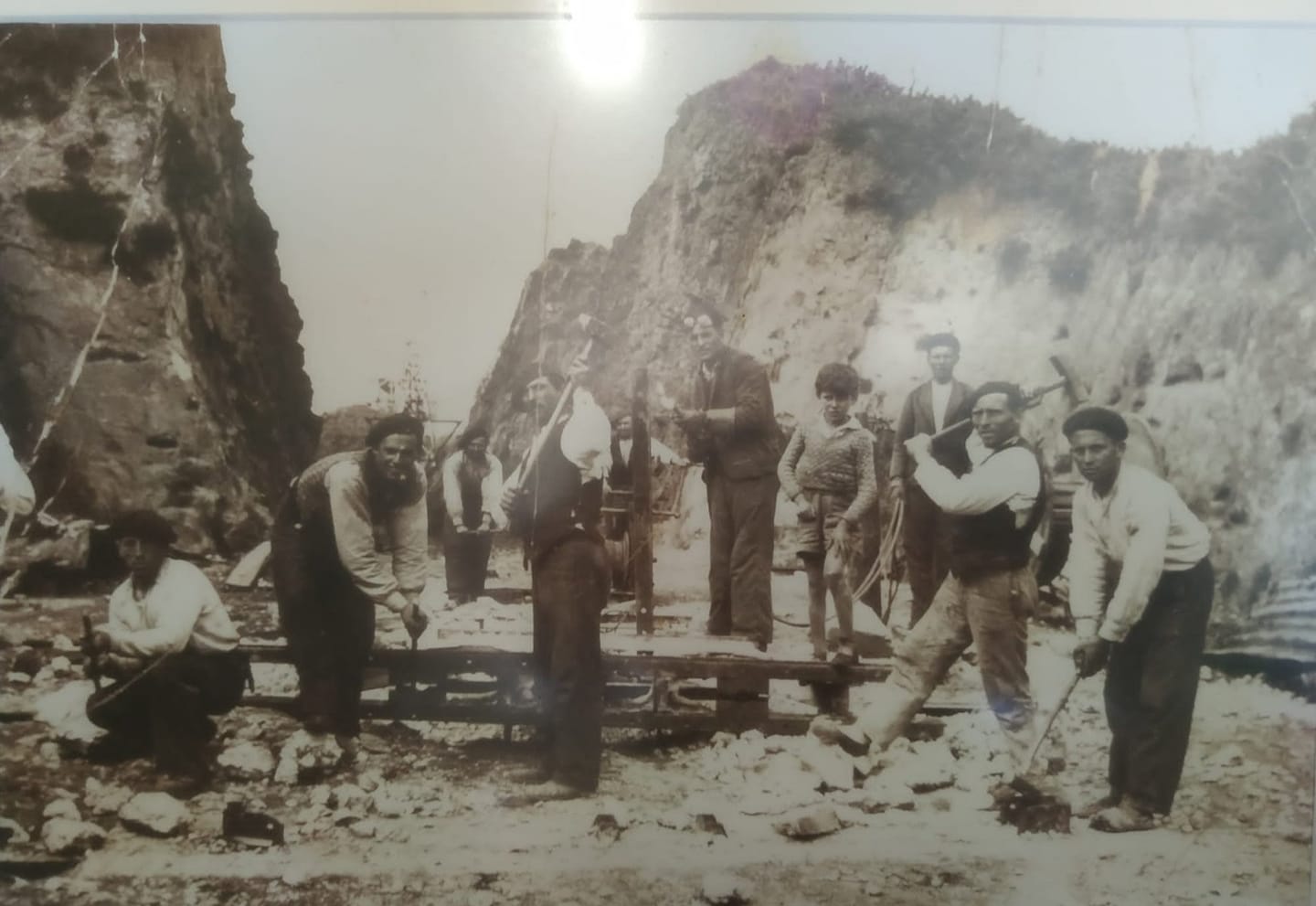 Mineros en la mina de Porcia