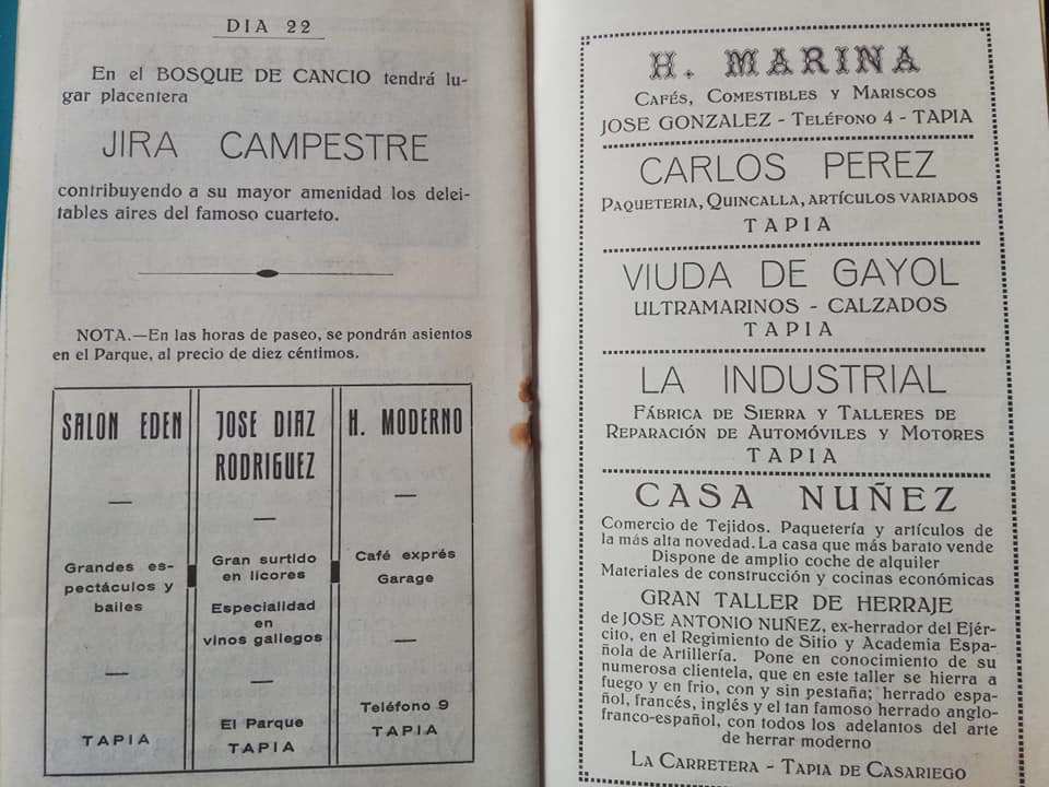 Anuncio de tiendas y sitios tapiegos