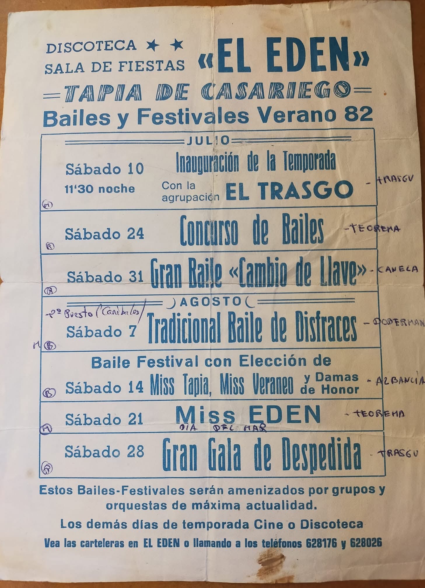 Cartel cine Edén en Tapia de Casariego