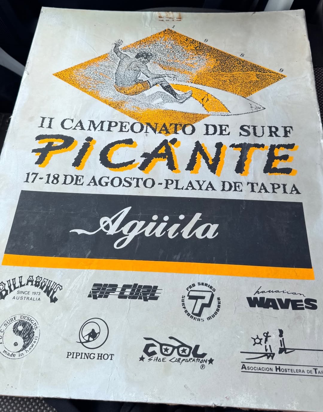 Cartel campeonato surf Picante